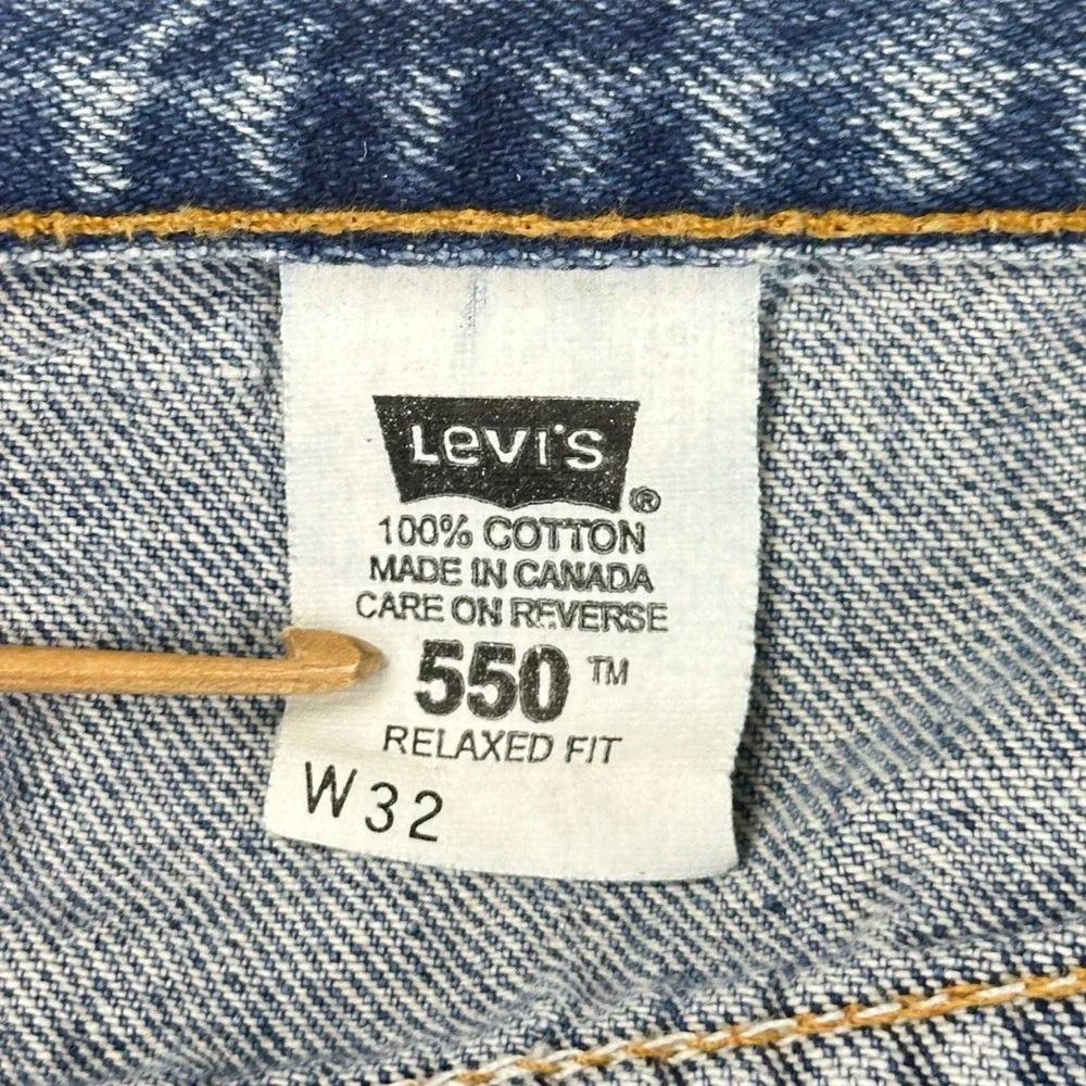 Levi's Jean Shorts Mens 550 Relaxed 32 Blue Denim VTG 90s Vintage Cotton